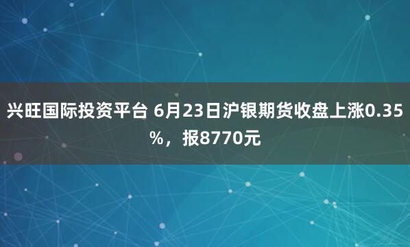 兴旺国际投资平台 6月23日沪银期货收盘上涨0.35%，报8770元