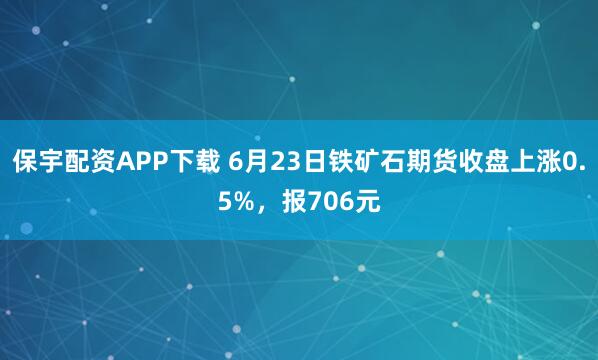保宇配资APP下载 6月23日铁矿石期货收盘上涨0.5%，报706元