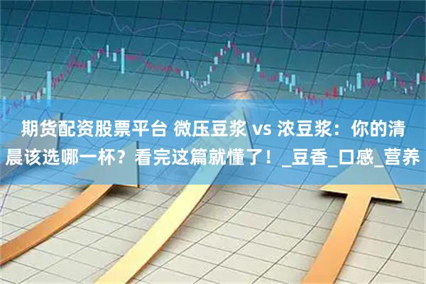 期货配资股票平台 微压豆浆 vs 浓豆浆:你的清晨该选哪一杯?看完这篇就懂了!_豆香_口感_营养